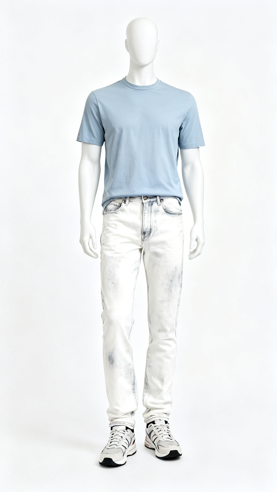 Men’s Solid Light Blue Crew Neck T-Shirt