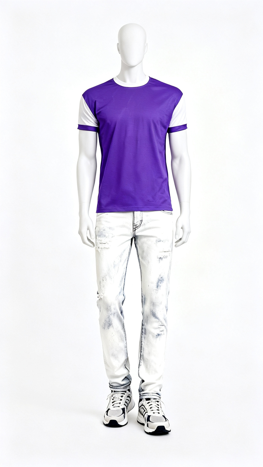 Men’s Purple Contrast Sleeve T-Shirt