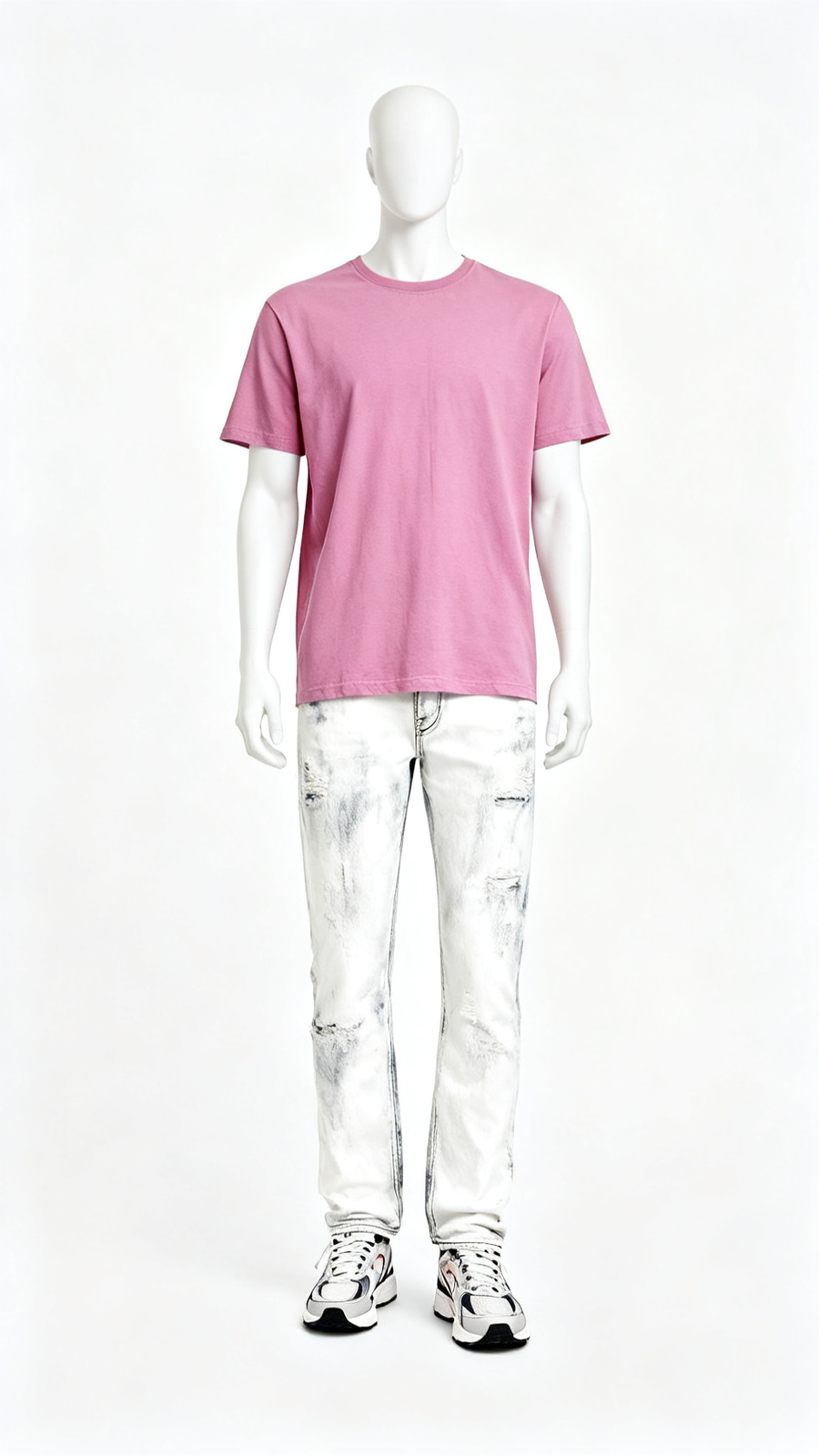 Men’s Solid Pink Basic T-Shirt