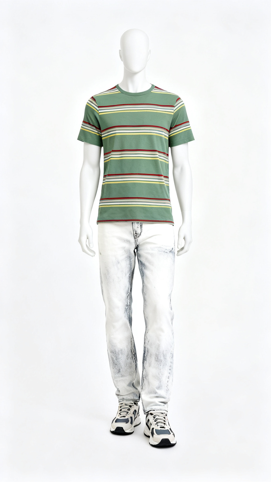 Men’s Green Striped T-Shirt