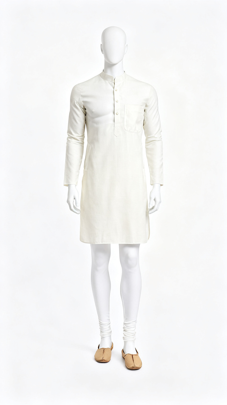 **Men Solid White Classic Kurta**