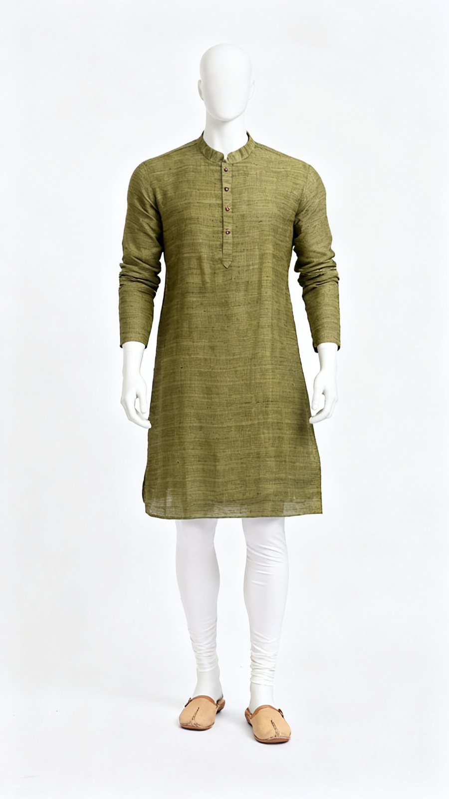 **Men Solid Black Long Kurta**