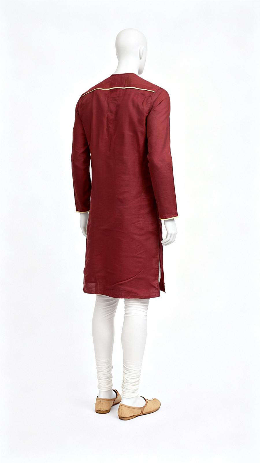 Men Red Solid Traditional Kurta Festive Wear