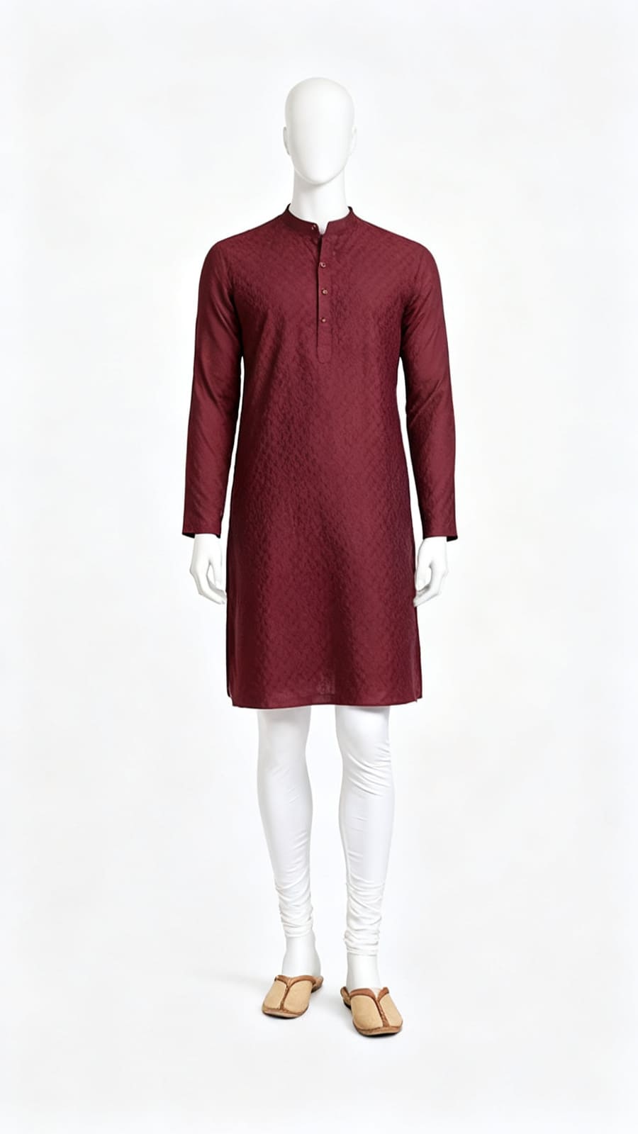 Deep Red Traditional Cotton Kurta