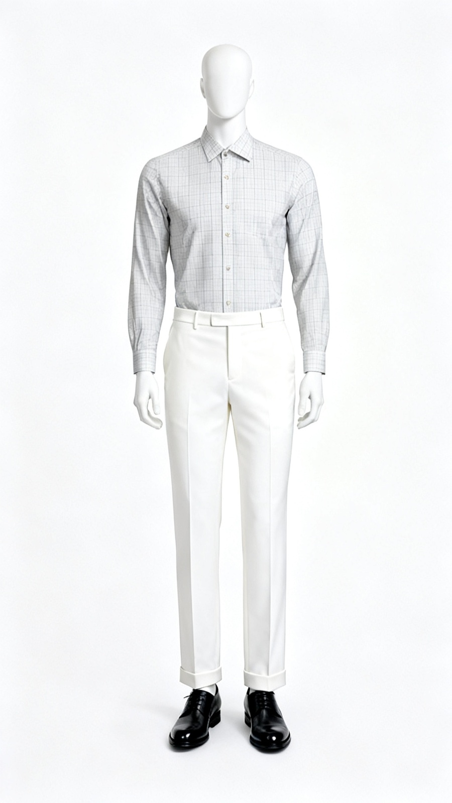 White Grid Check Shirt