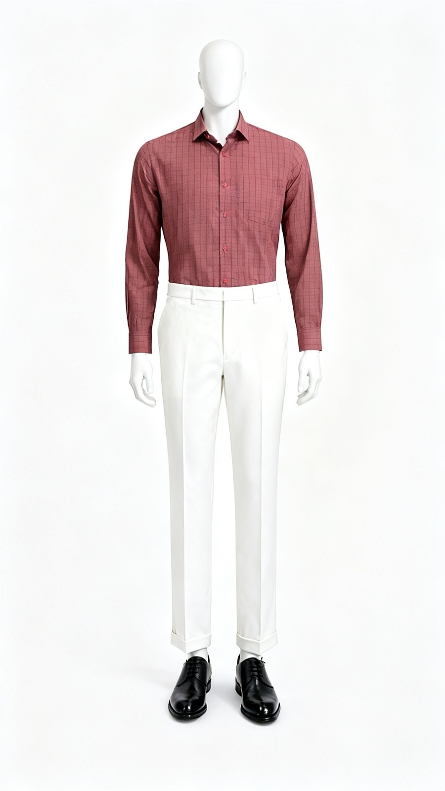 Brick Red Checkered Casual Shirt