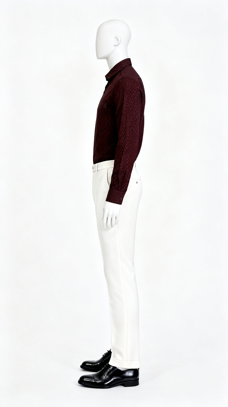 Maroon Self-Design Party Shirt