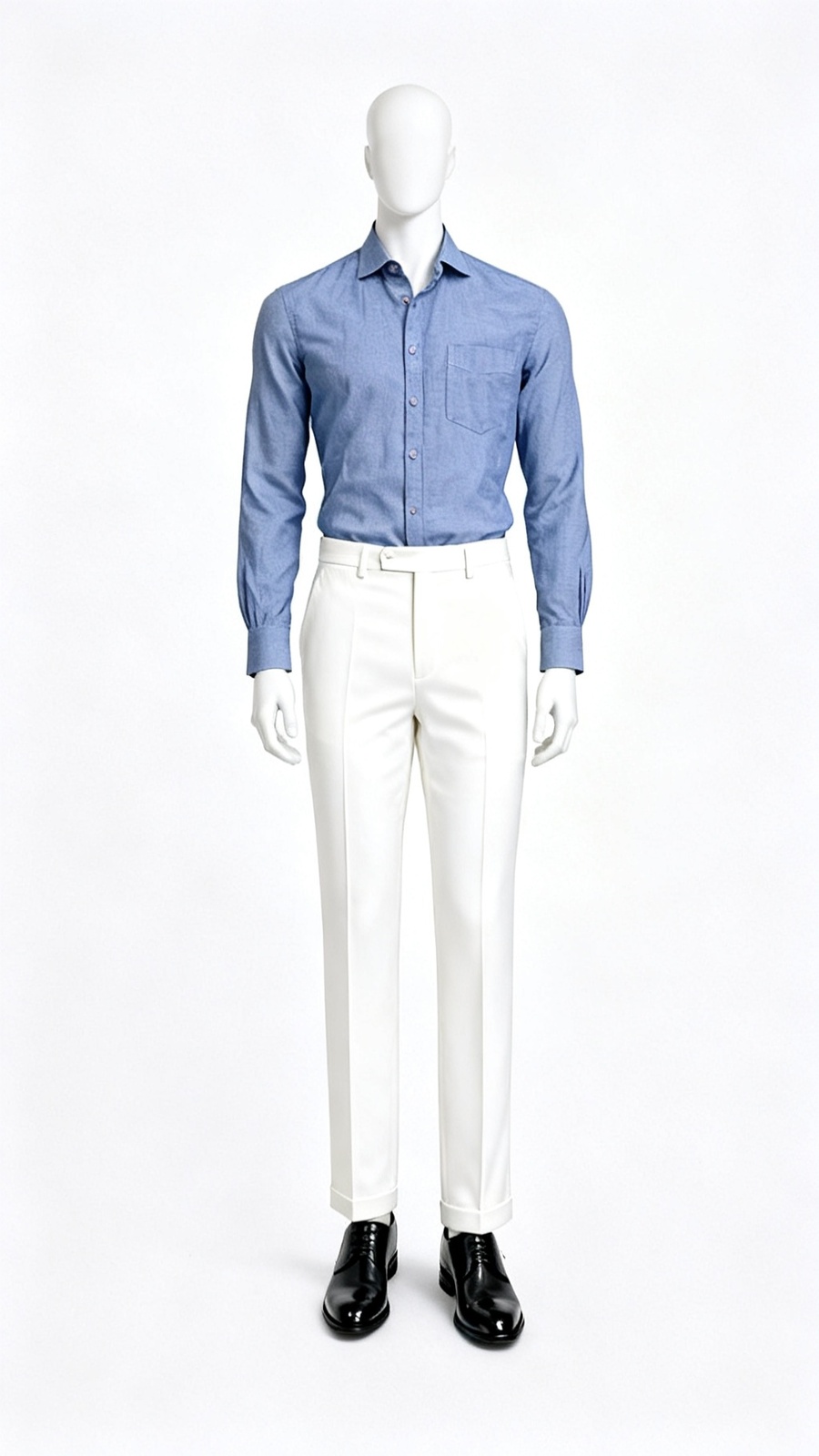 Blue Solid Casual Shirt