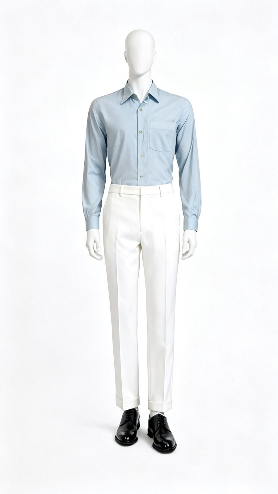 Light Blue Solid Office Shirt