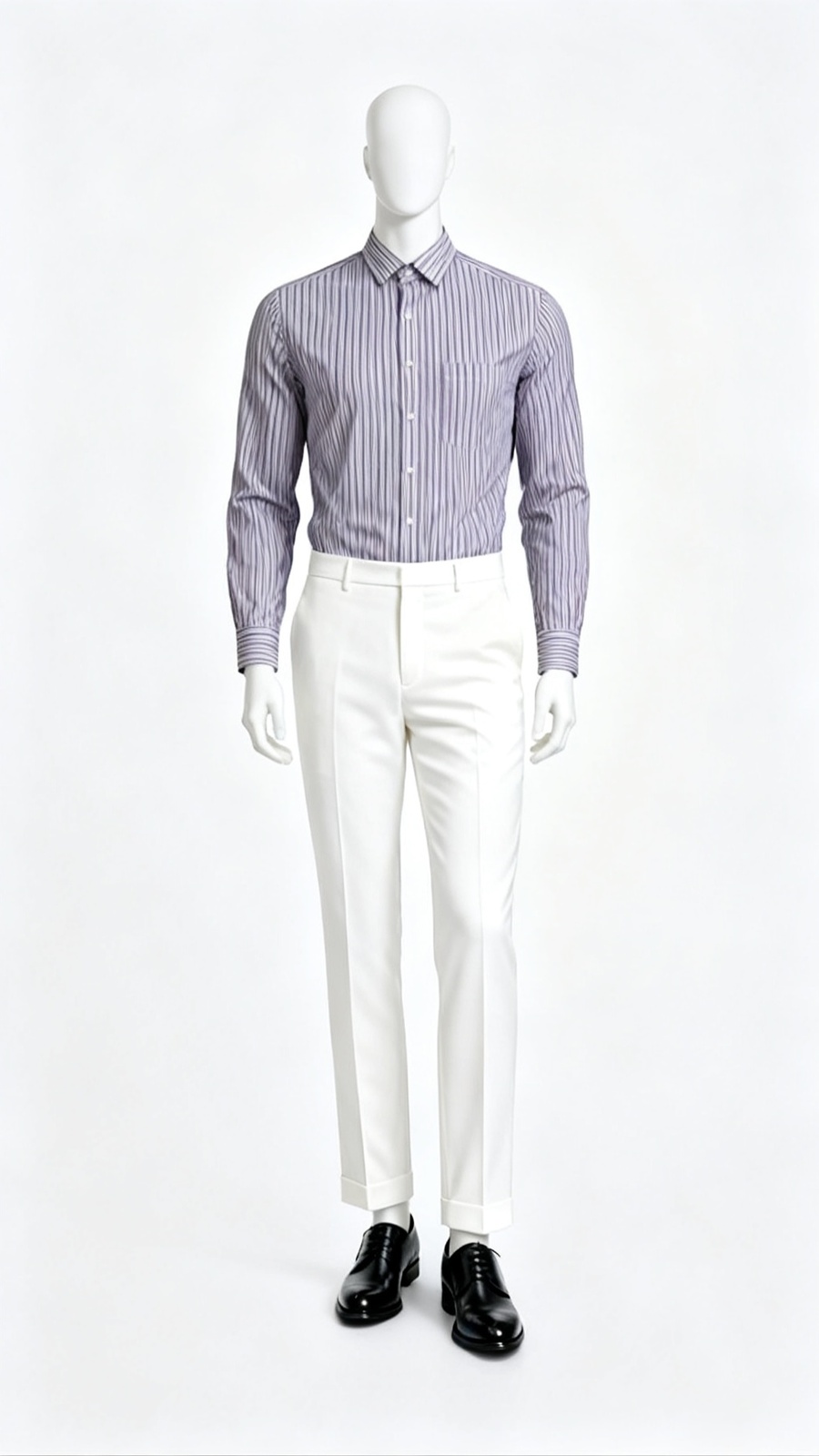 Purple Striped Office Shirt