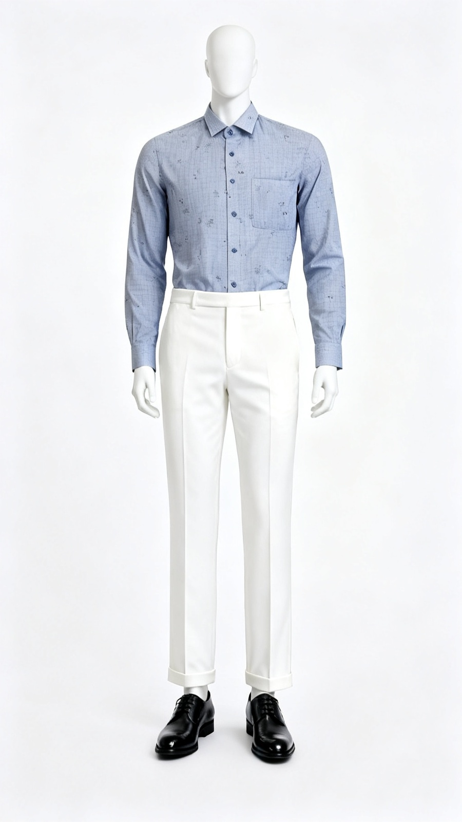Blue Printed Casual Shirt