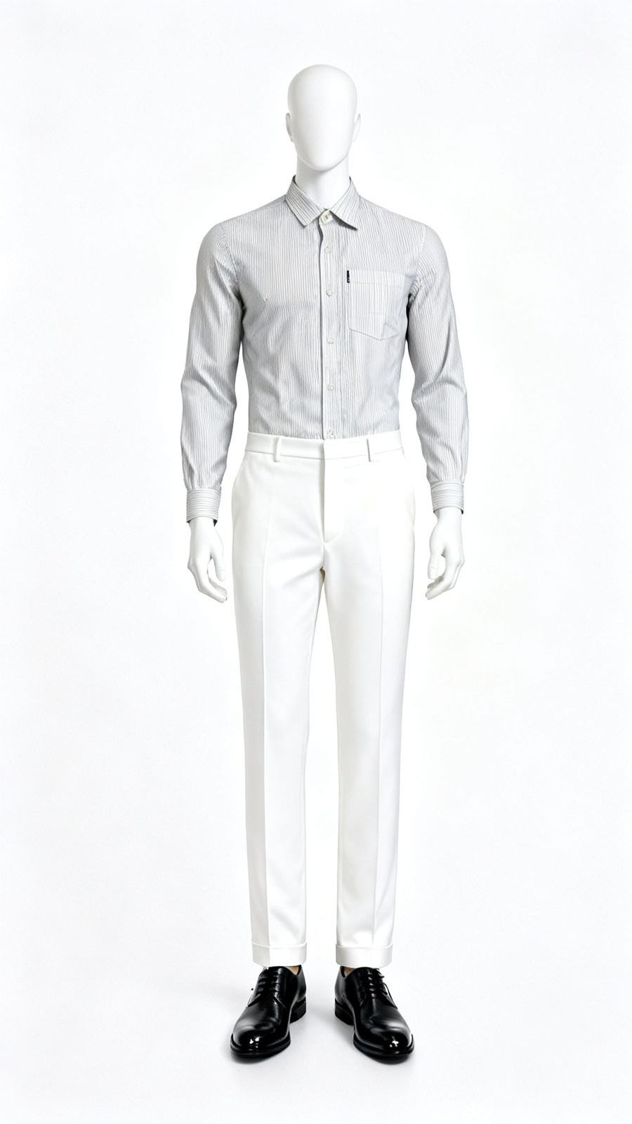 White Thin Stripe Formal Shirt