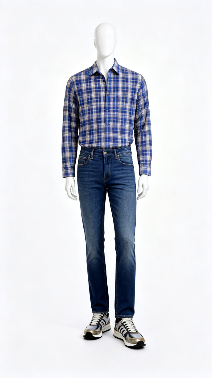Blue Checked Casual Shirt