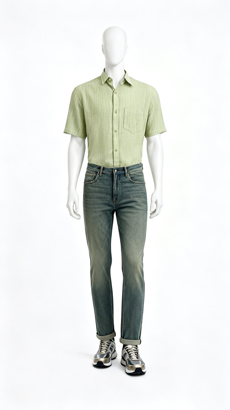 Men’s Green Pinstripe Shirt