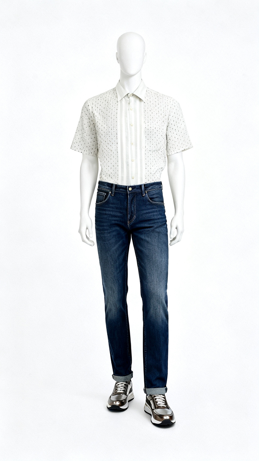 Men’s Off-White Printed Casual Shirt