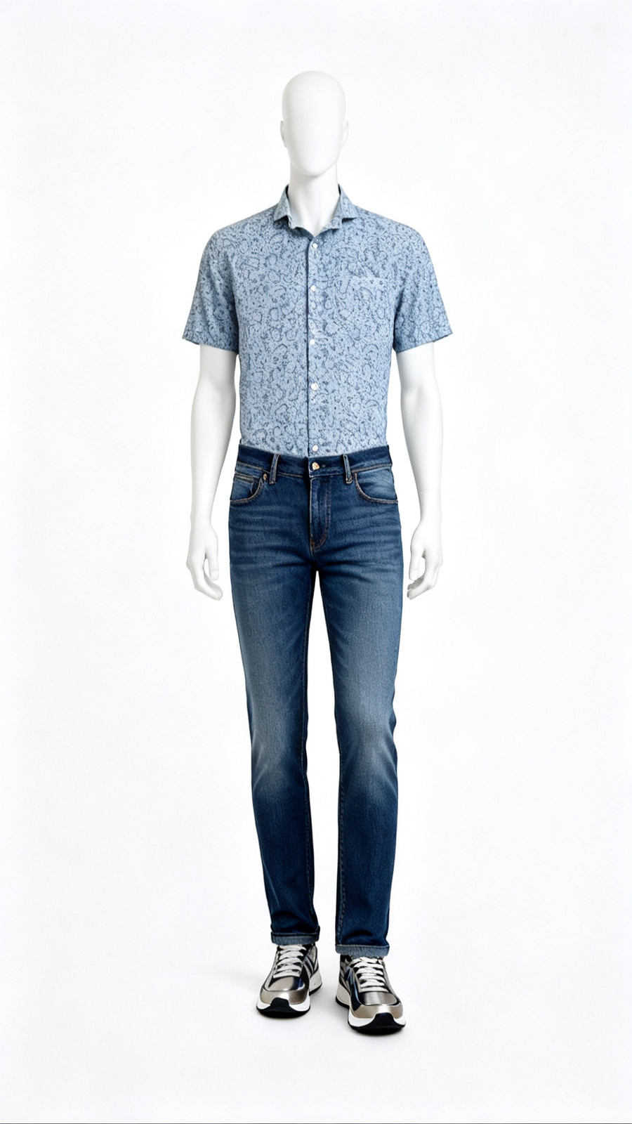 Blue Paisley Casual Shirt