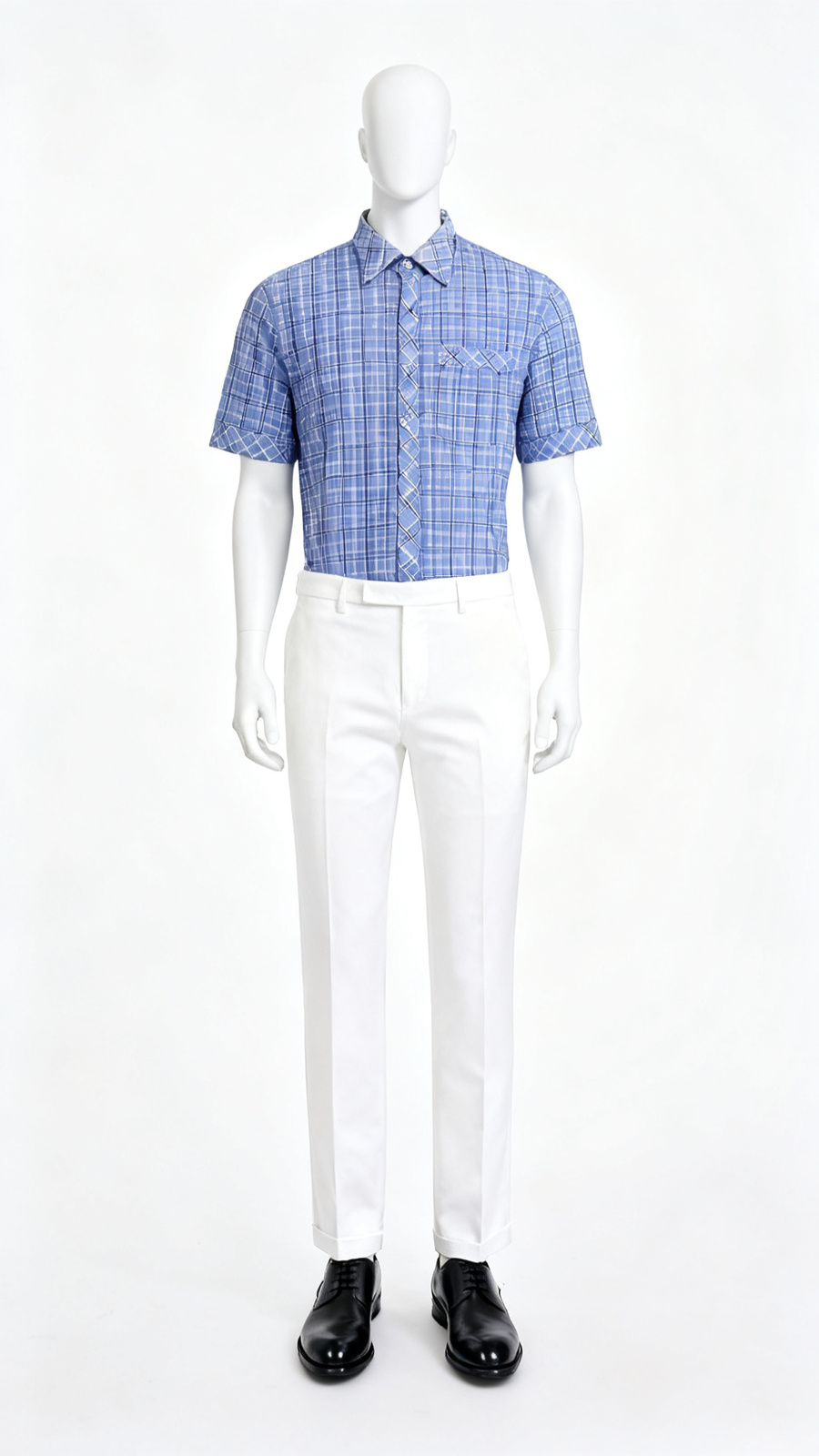 Blue Checked Casual Shirt