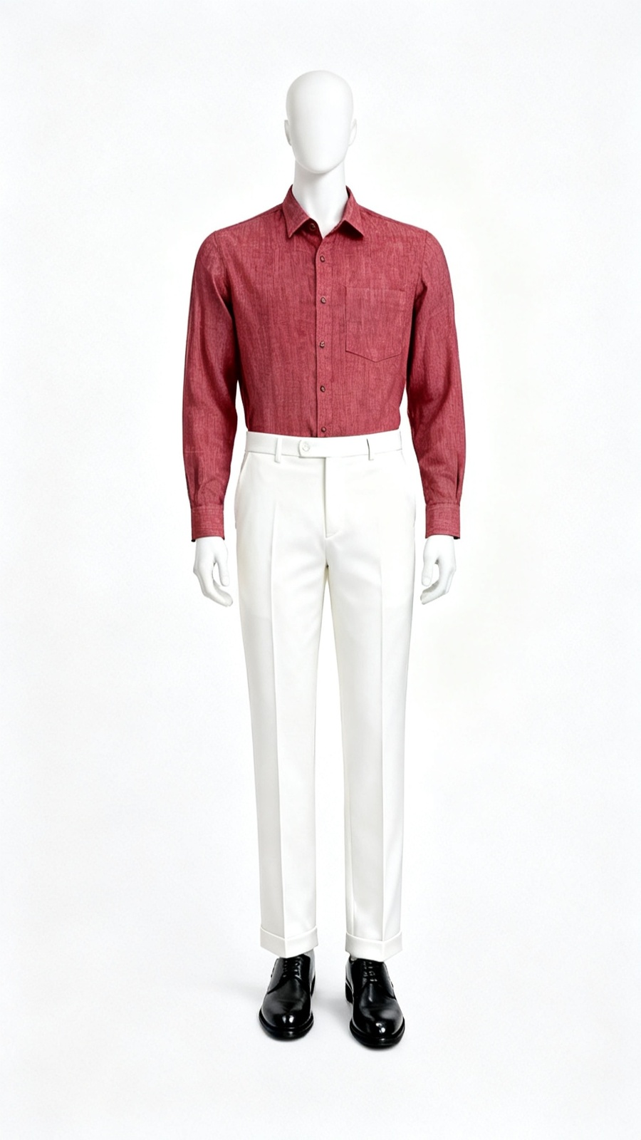 Men Maroon Melange Shirt