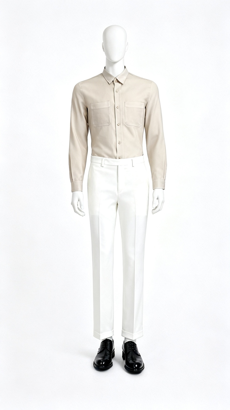 Men Beige Solid Shirt