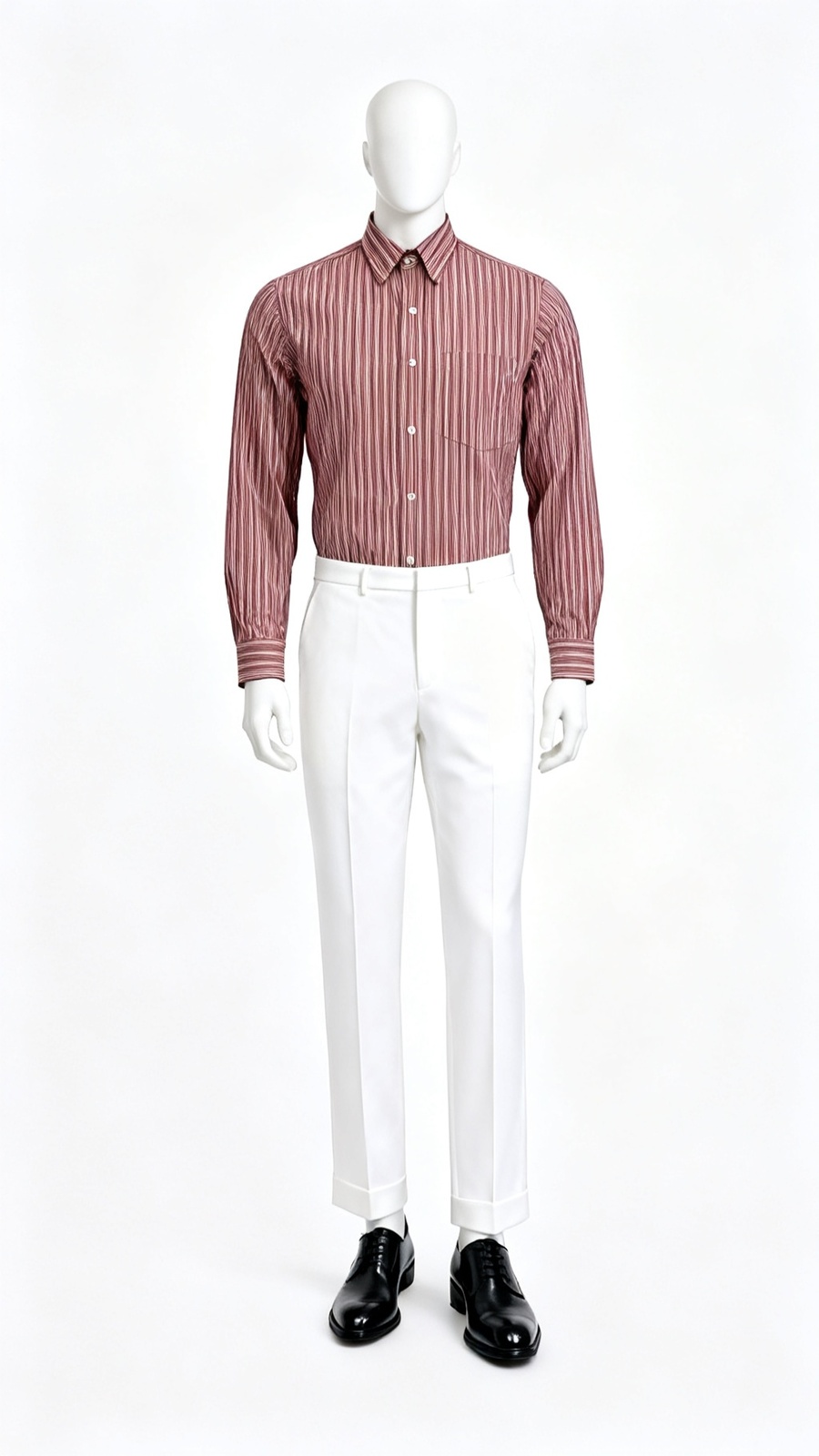 Men Maroon Stripe Shirt