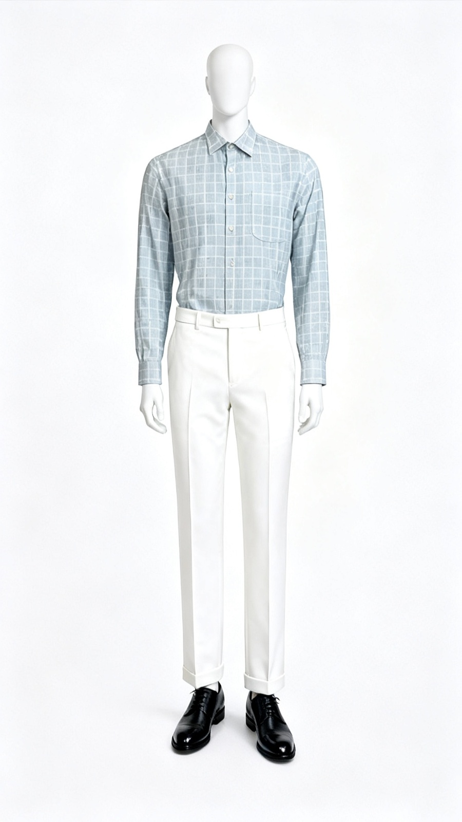 Light Blue Checked Shirt