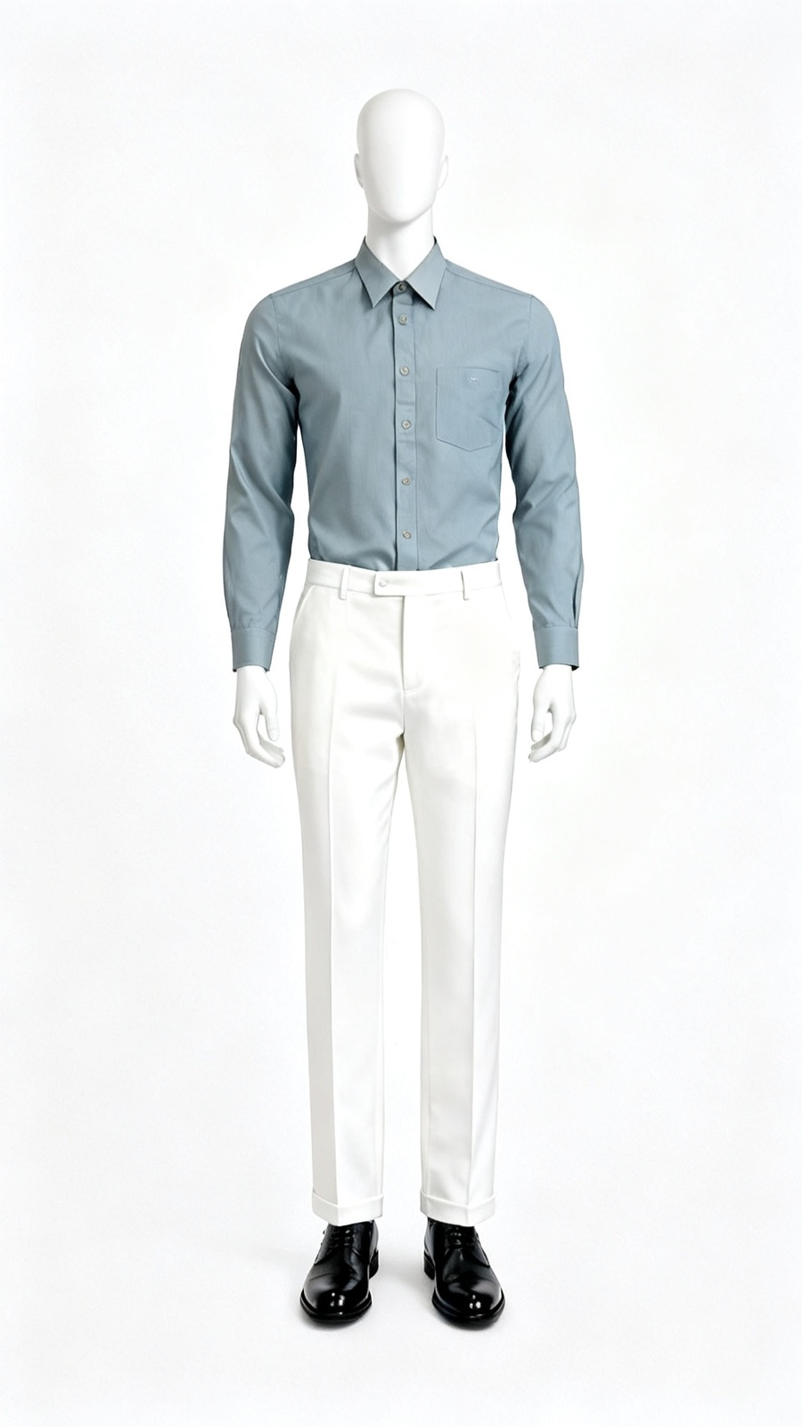 Men Teal Blue Solid Shirt
