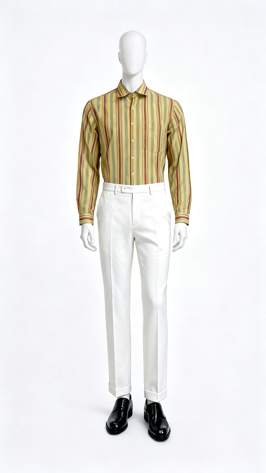 Men Mustard Multicolor Stripe Shirt