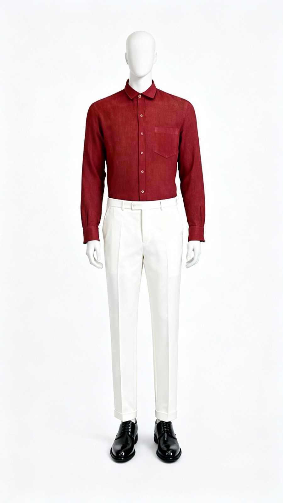 Men Wine Red Solid Shirt