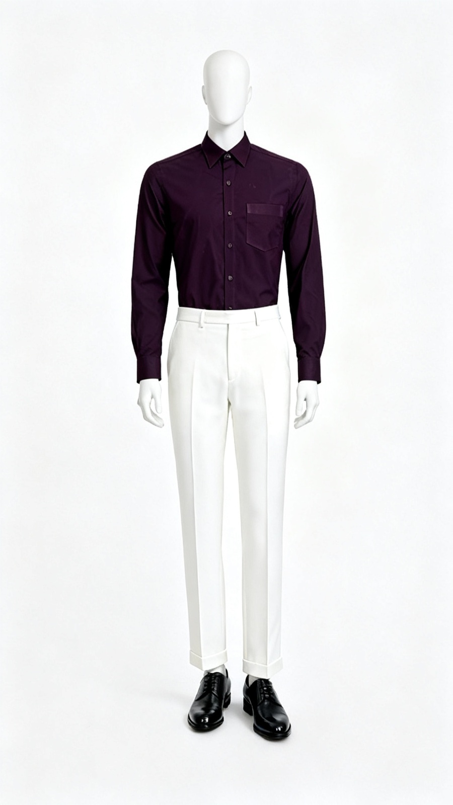 Men Dark Purple Solid Shirt