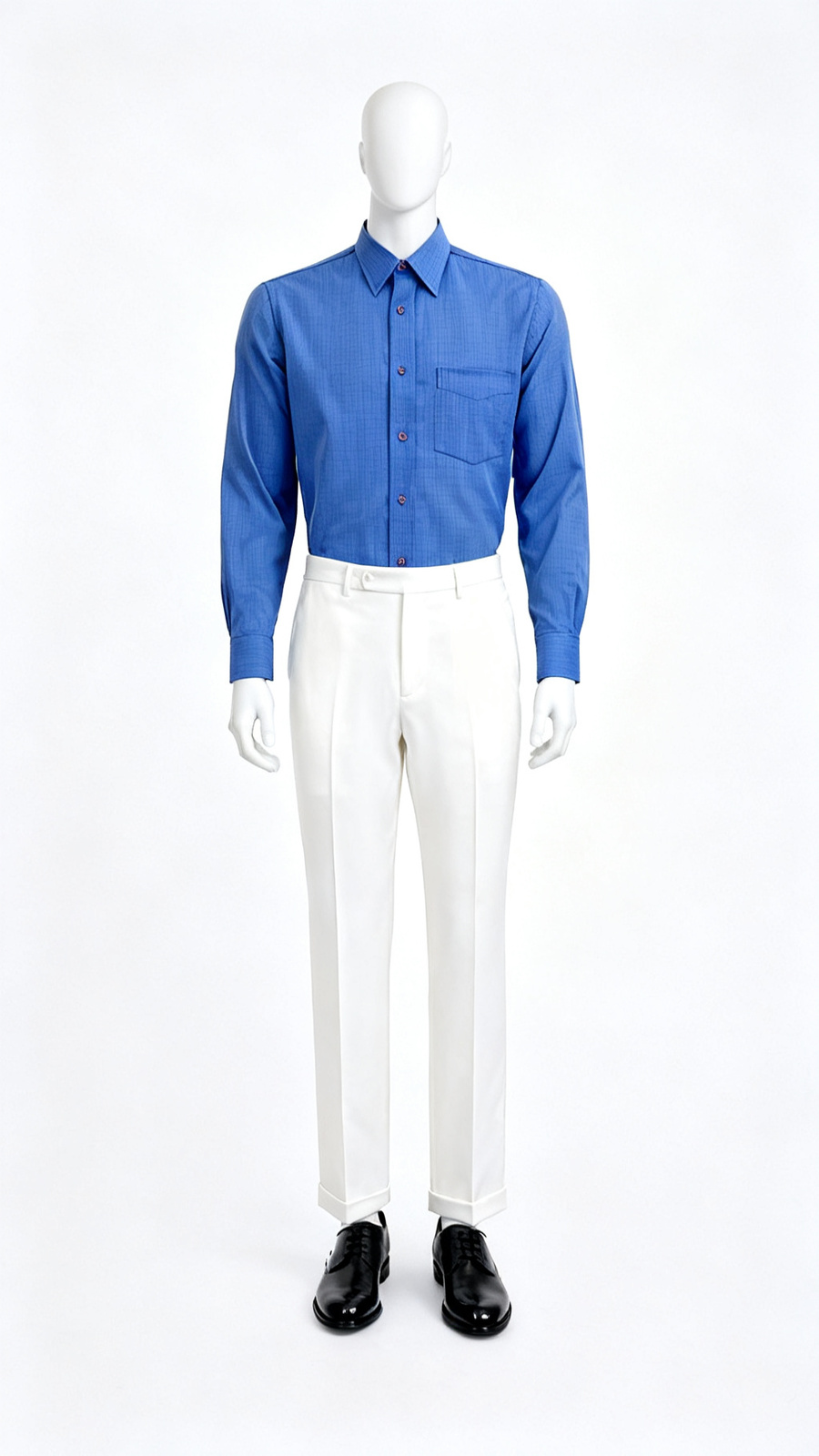 Textured Blue Formal Shirt