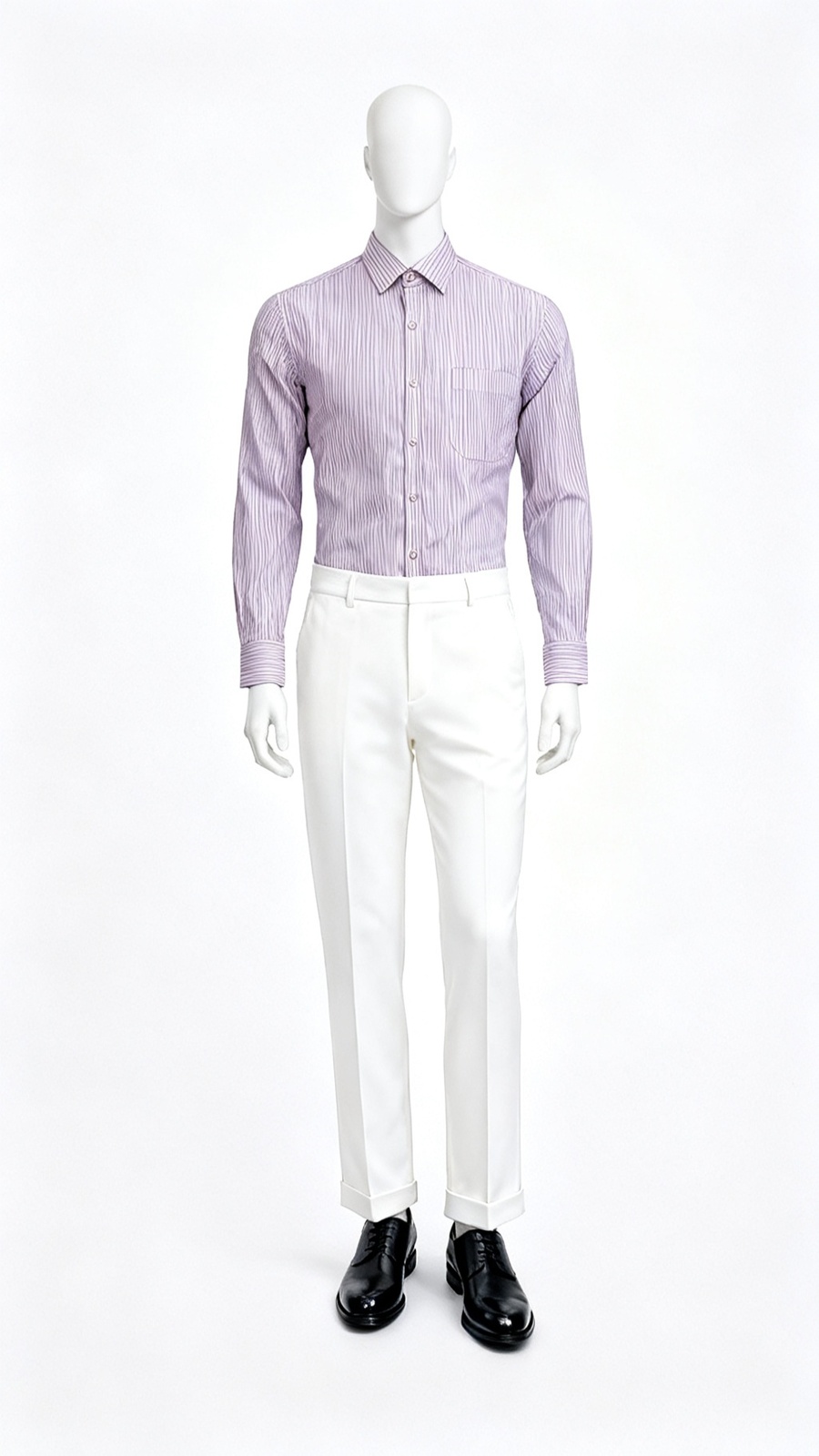 Lavender Striped Formal Shirt