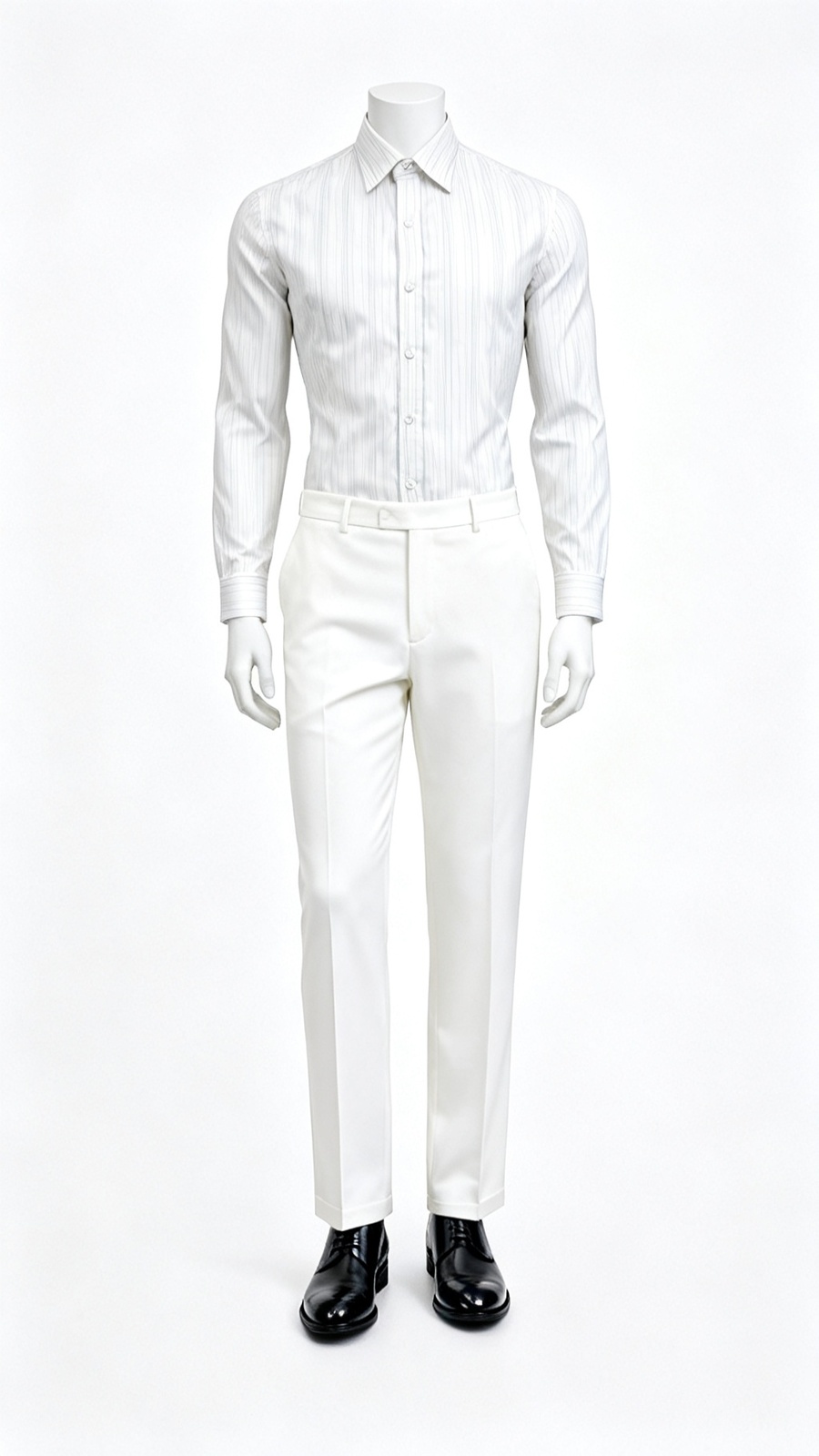 White Pinstriped Formal Shirt