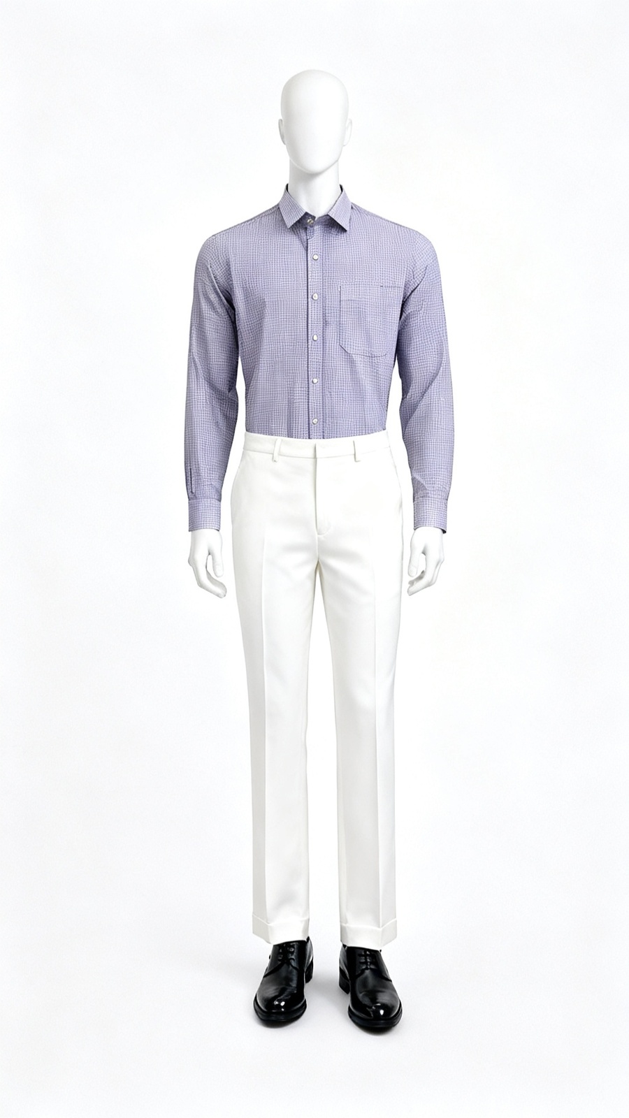 Purple Checked Formal Shirt