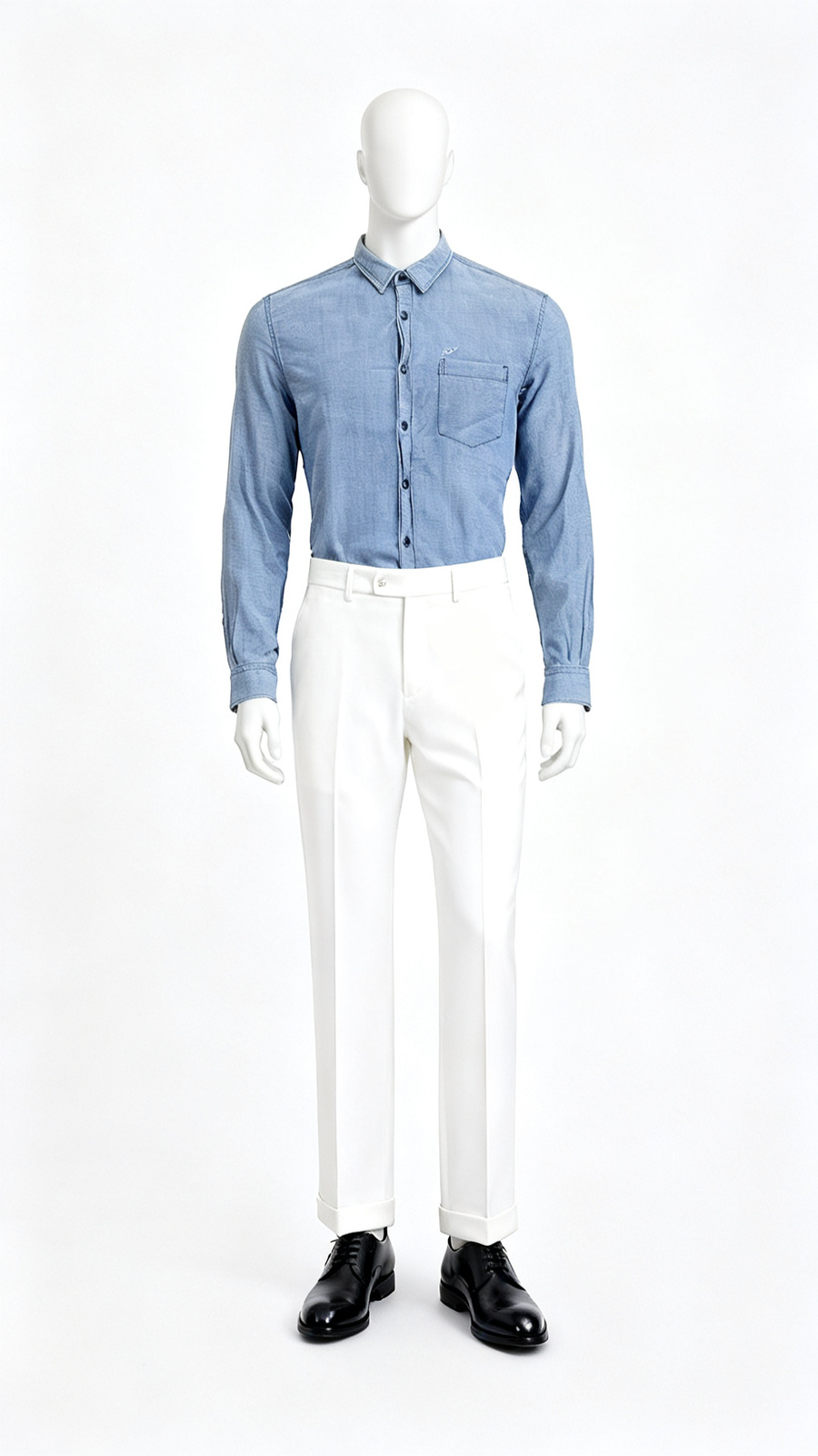 Men’s Solid Denim Shirt