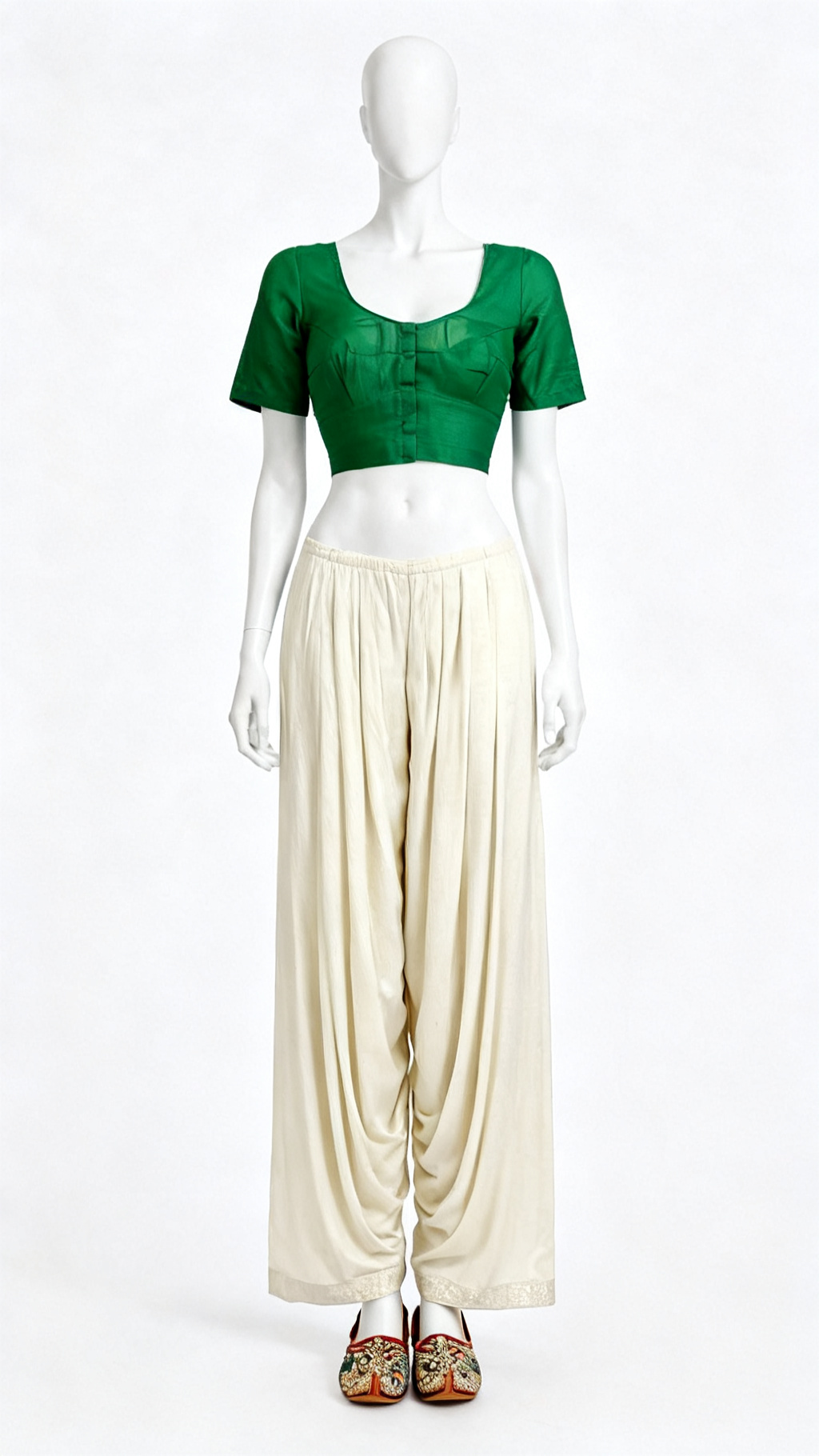 Green Plain Blouse