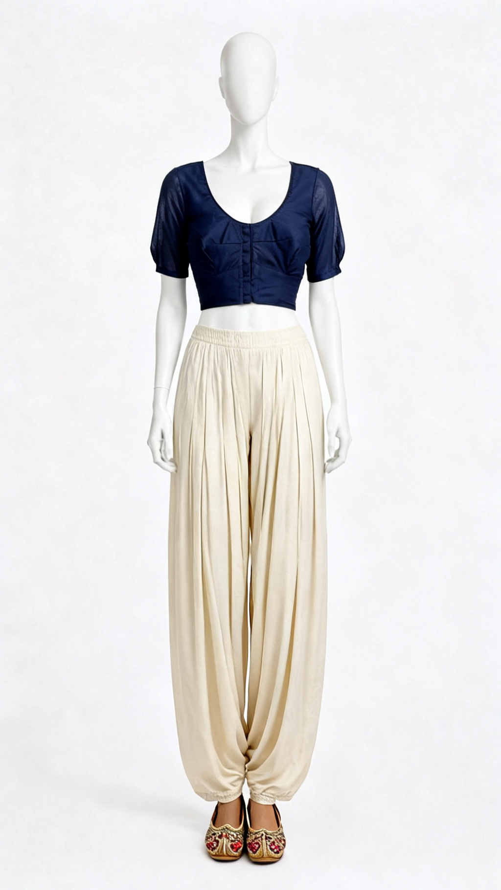 Navy Blue Cotton Blouse