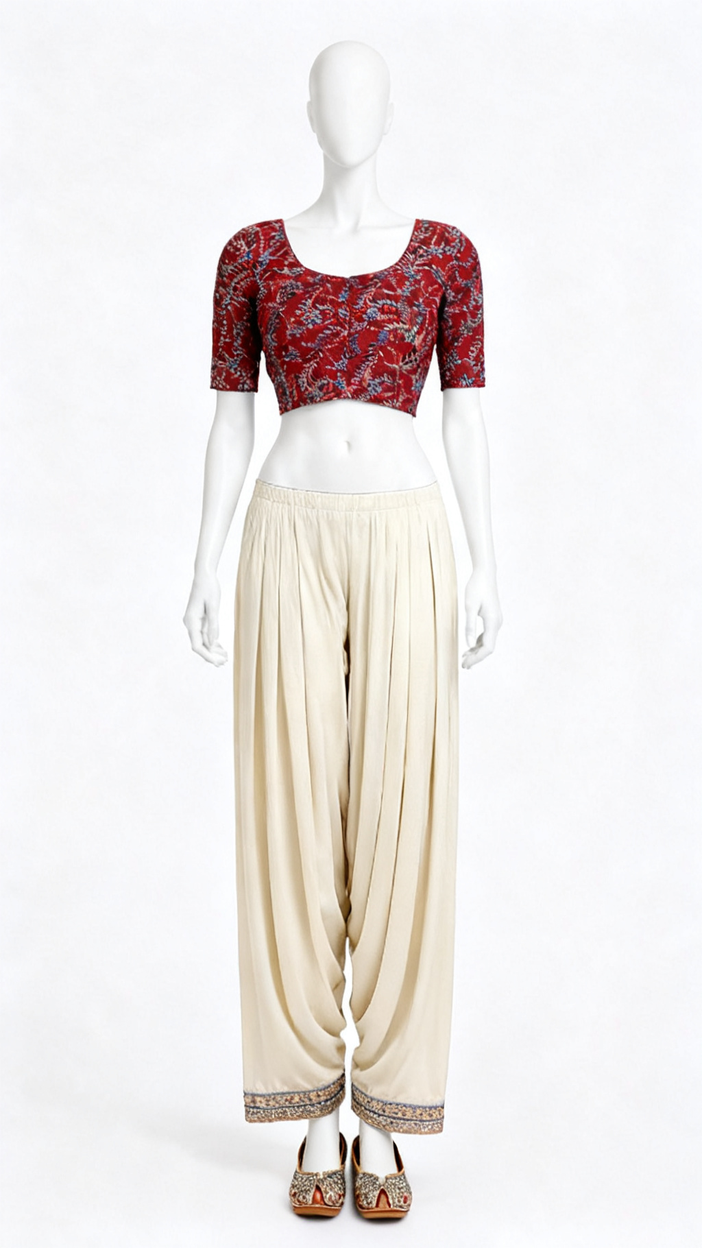 Maroon Printed Blouse