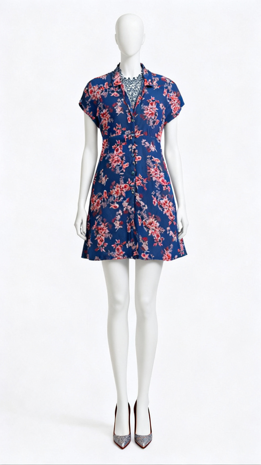**Blue Floral Dress**