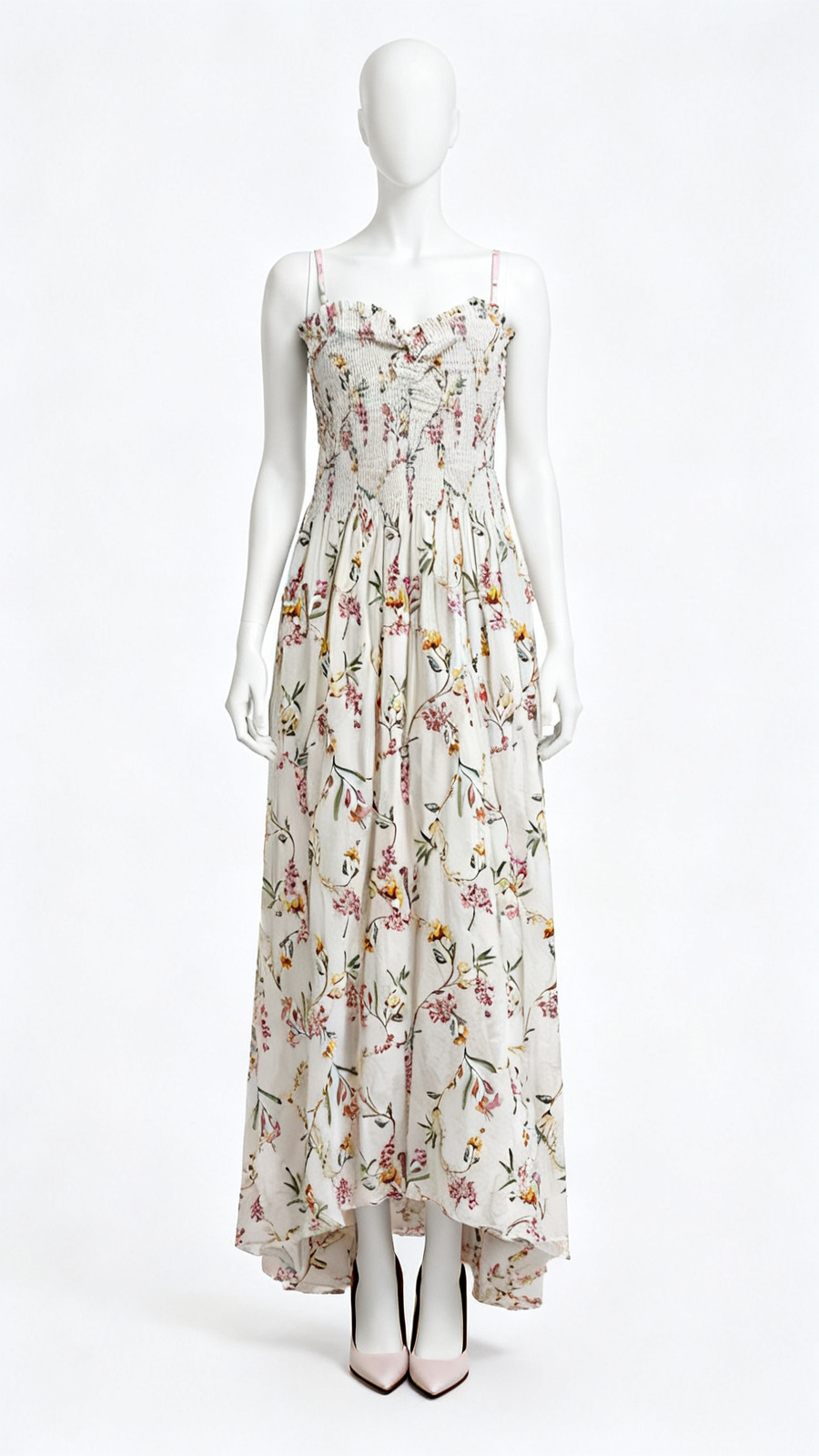 **Floral Smocked Maxi Dress**