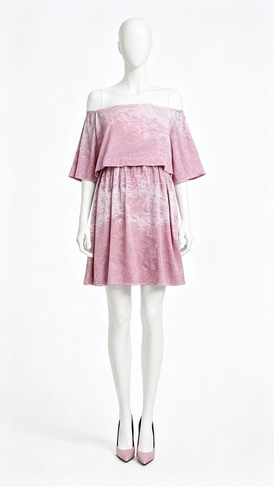 **Pink Layered Summer Dress**