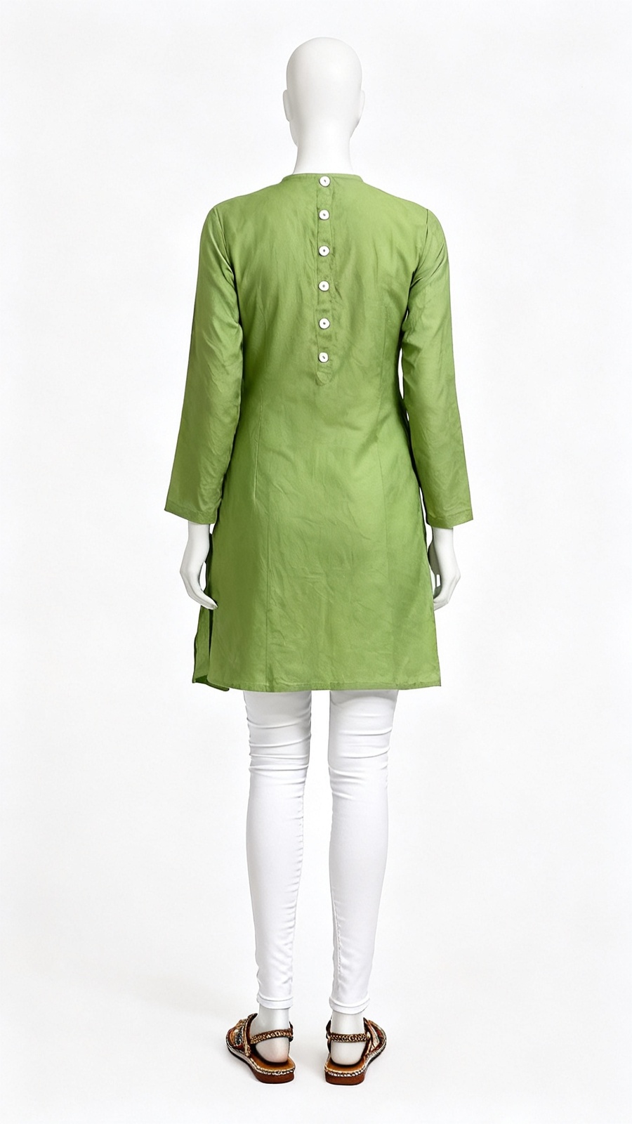 Light Green Buttoned Casual Kurti