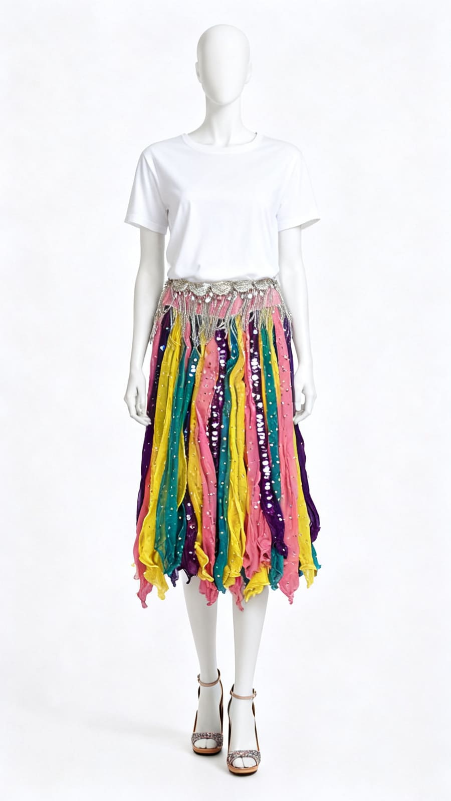 Multicolour Layered Festival Skirt