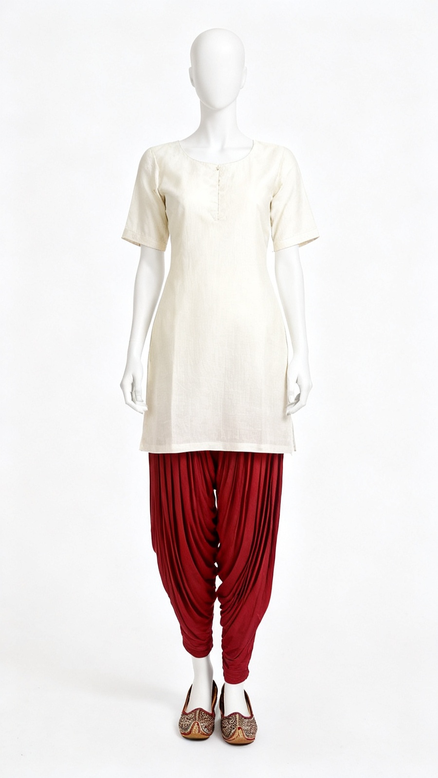 Red Solid Dhoti Pants