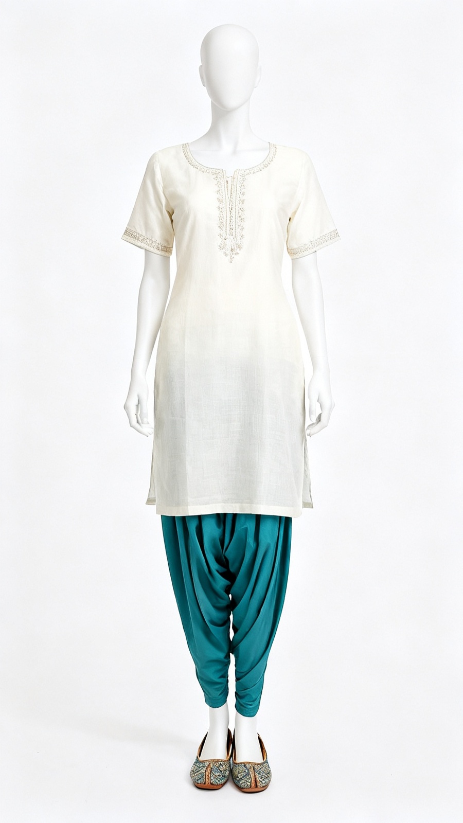 Teal Solid Salwar