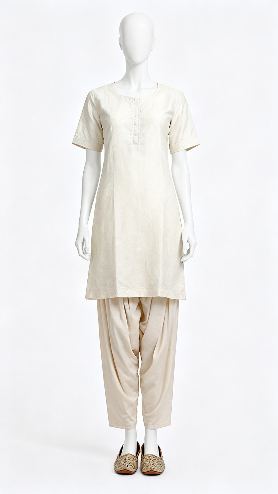 Beige Solid Salwar