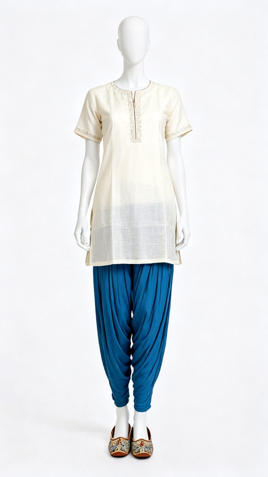 Blue Solid Dhoti Pants