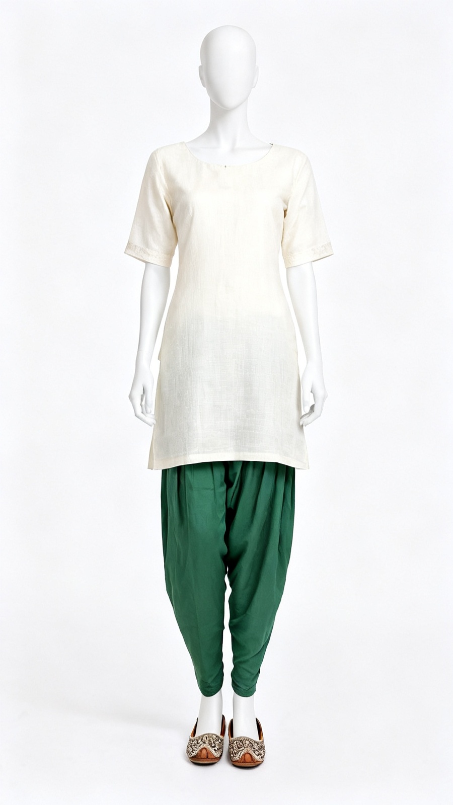 Green Solid Dhoti Pants