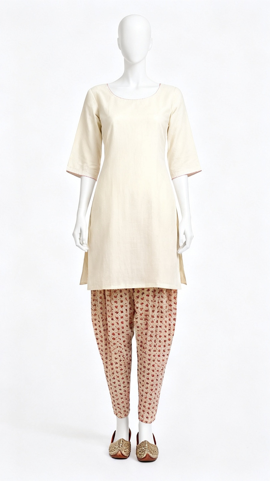 Beige Printed Salwar
