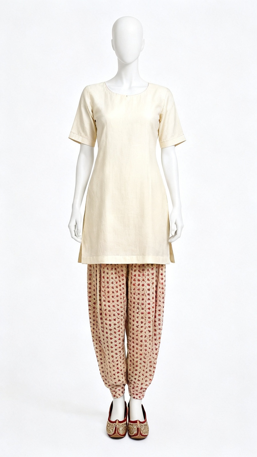 Beige Printed Salwar Back