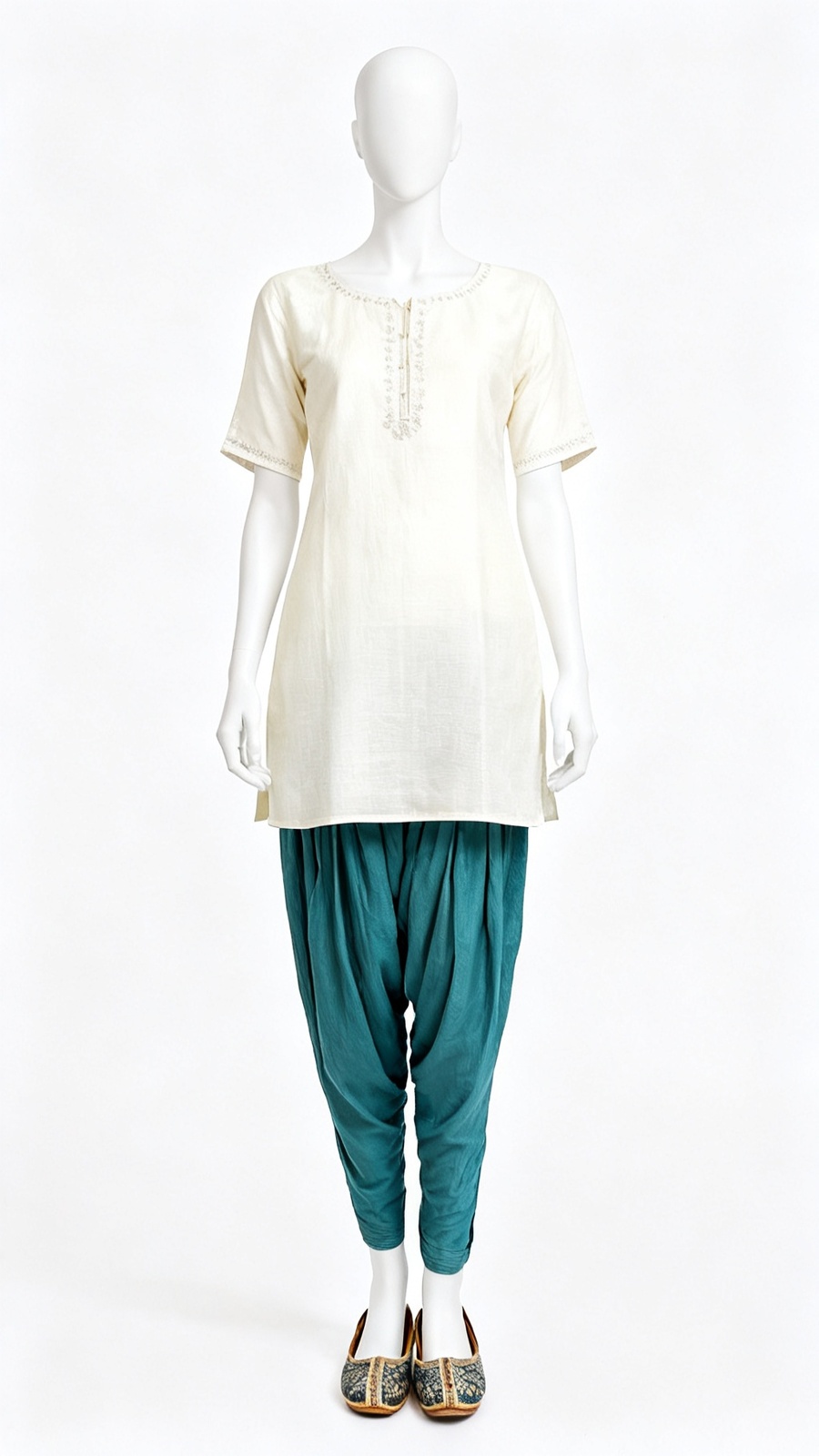 Teal Solid Salwar